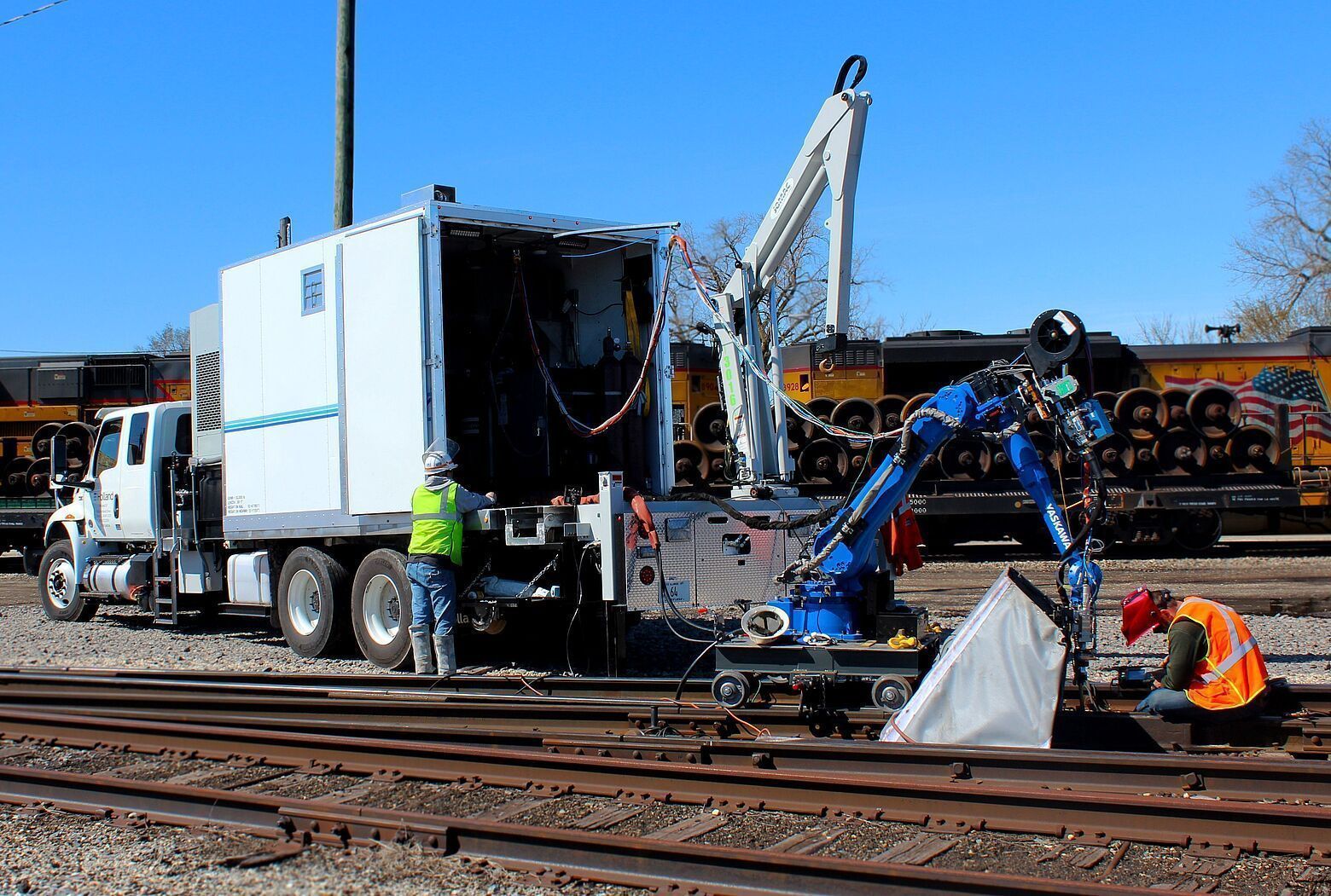 Laserline lasers used in rail track repair by Holland L.P