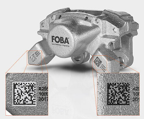 FOBA laser-generated 2d matrix codes for manufacturing traceability